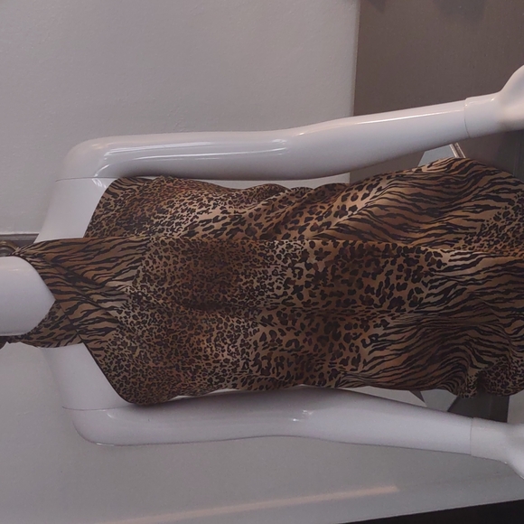 La Papa Sarong Tie Wrap Bathing Suit Cover Up Dress Halter Animal Zebra Leopard - Picture 1 of 3